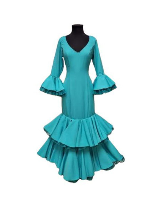 Talla 42. Vestido de Flamenca Modelo Alexandra. Agua Marina